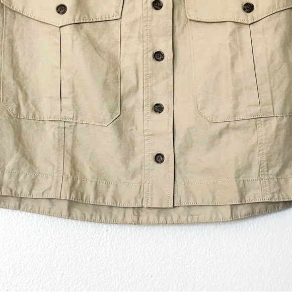 NWT Banana Republic Steppe Linen Blend Mini Skirt in Maverick Tan Khaki Size 8 - Picture 3 of 7